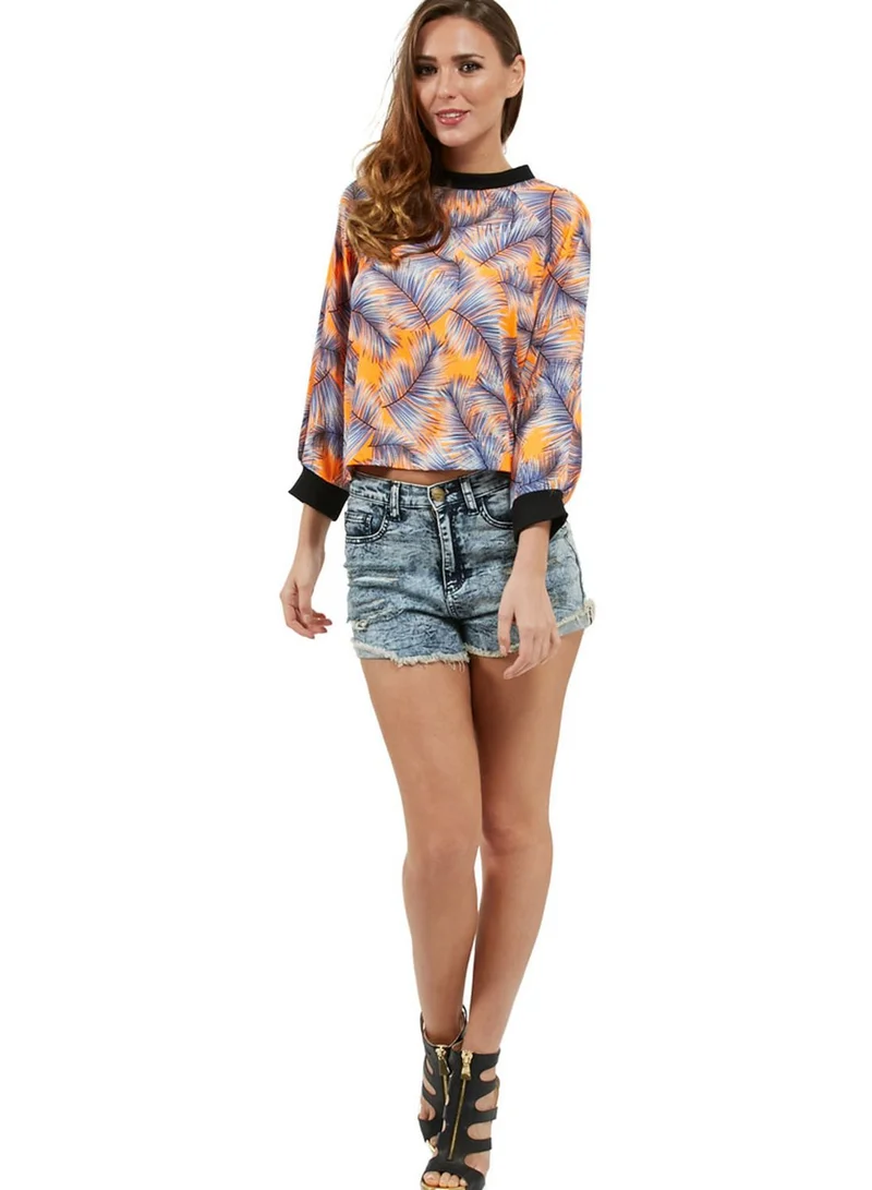 Ginger Palm Print Top