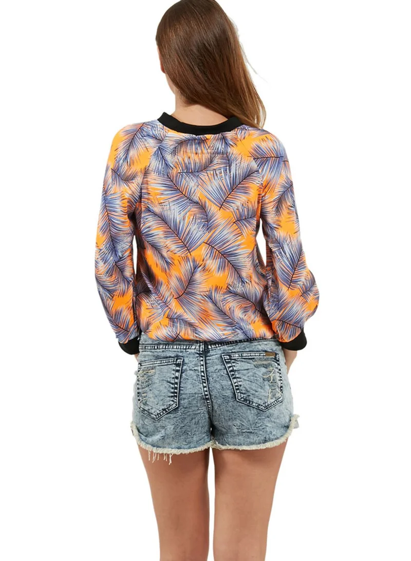 Ginger Palm Print Top