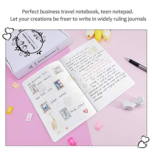 SINOBAND A5 PU Leather Journals Our Adventure Book Cover Writing Journal Travelers Notebook Daily Notepad with Designed Cartoon Inner Papers Set of 4 - Image 4