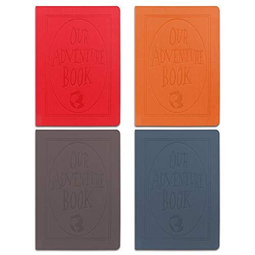 SINOBAND A5 PU Leather Journals Our Adventure Book Cover Writing Journal Travelers Notebook Daily Notepad with Designed Cartoon Inner Papers Set of 4 - Image 1
