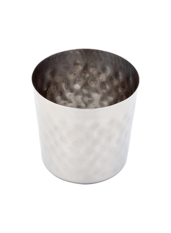 Restaurantware Met Lux 3.4 Inch French Fry Cup, 1 Hammered French Fry Holder - Mirrored Finish, Durable, Stainless Steel Fry Cup, For Serving Chips, Onion Rings, Tater Tots, or Vegetables,  - Image 1