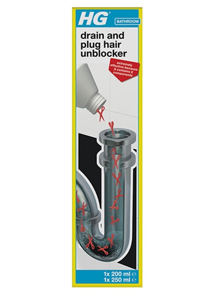 HG Drain and Plug Hair Unblocker 200ML+ 250ML