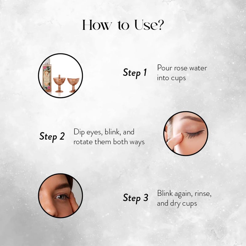 Ohria Ayurveda Pure Copper Eye Wash Cups Helps to Keep Your Eyes Clean and Healthy Rinses Out Dirt Irritants Pollutants from Eyes Set of 2 - Image 4
