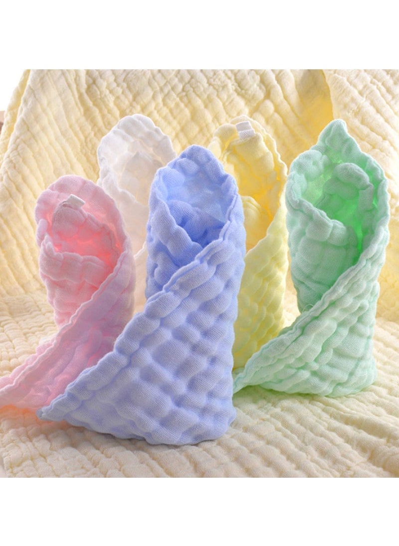 SKY-TOUCH - 5 Pcs Muslin Baby Washcloths and Towels Natural Organic Cotton Baby Washcloths Soft Newborn Baby Towel and Muslin Washcloth for Sensitive Skin - Image 1
