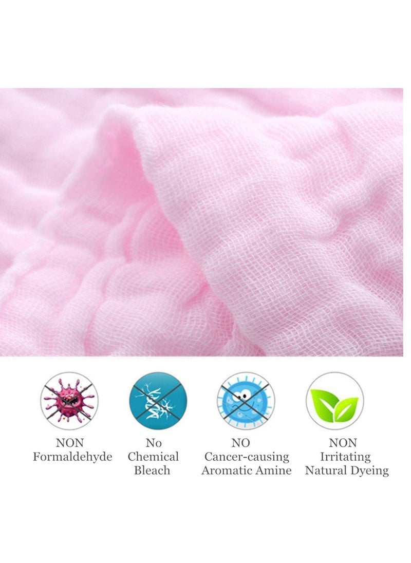 SKY-TOUCH - 5 Pcs Muslin Baby Washcloths and Towels Natural Organic Cotton Baby Washcloths Soft Newborn Baby Towel and Muslin Washcloth for Sensitive Skin - Image 1