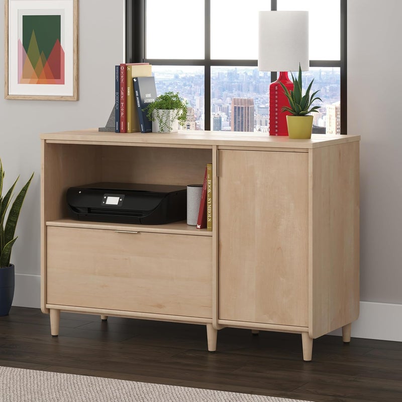 SAUDER Clifford Place Commercial Office Credenza, for TVs up to 46", in a Natural Maple Finish - Image 2