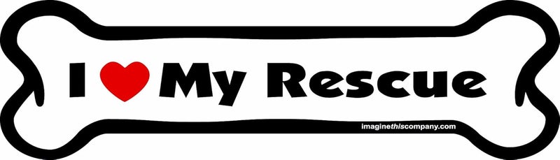I Love My Rescue Bone Car Magnet