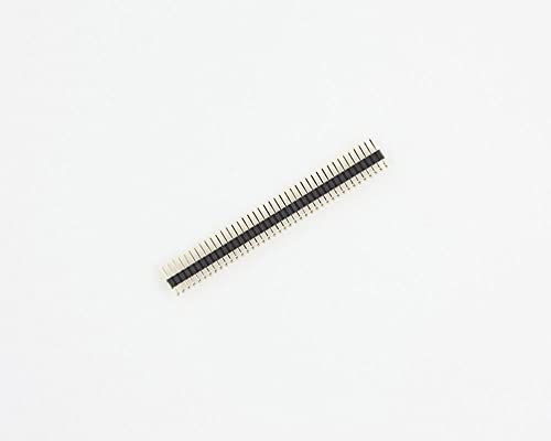 Chip Quik (Qty 6) Proto-Advantage HDR127MET40M-G-RA-TH 1.27 mm 40 pin Right Angle Male Header Through Hole Gold - Image 2
