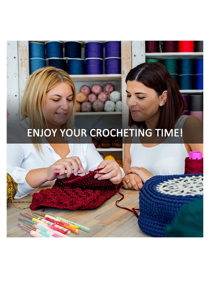Y&D Crochet Hook Set for Women Girls Mom Teens, Cute Needles Crocheting Art Aluminum Soft Grip Comfortable Knitting Yarn Craft Kit Beginner, 9 Sizes in Colors  - Image 3