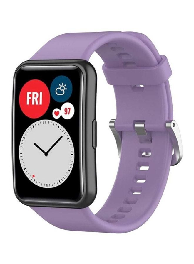 إسكدنيا Huawei Watch Fit Silicone Band Replacement Sport Strap Purple - Image 3