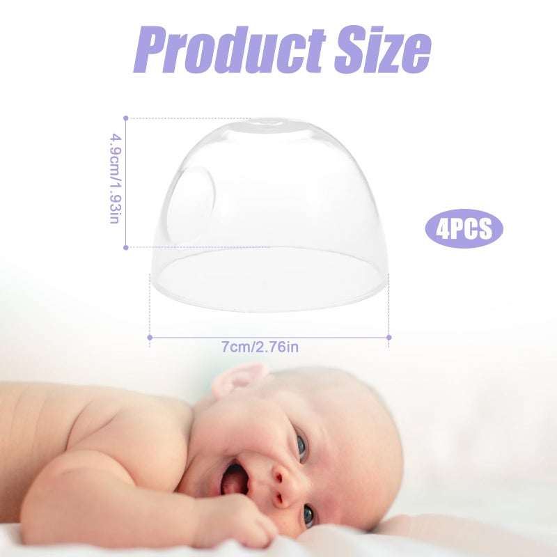 PEUTIER 4PCS Baby Bottle Cap Replacement Cover for Avent Natural Bottles 4oz & 9oz, BPA Free Baby Bottle Replacement Dome Caps Lids Dome Tops for Plastic and Glass Baby Feeding Bottles - Image 2