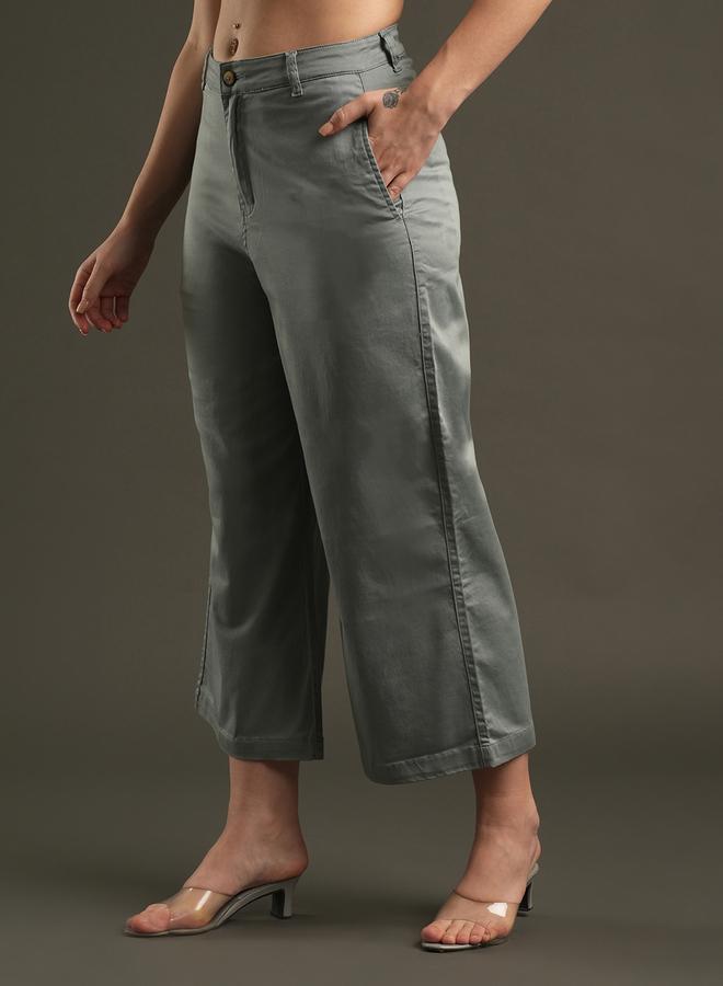 Globus Satin Stretchable Mid-Rise Relaxed Fit Trousers - Image 2