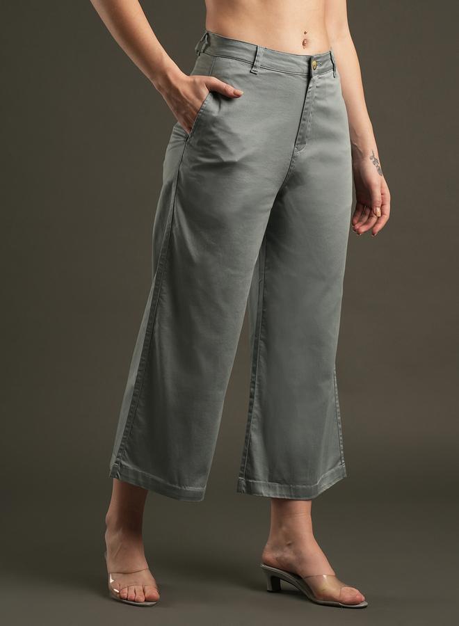 Globus Satin Stretchable Mid-Rise Relaxed Fit Trousers - Image 3