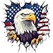 MAKTEM American Eagle with Flag Car Decal Vinyl Waterproof Removable USA Pride Window Rear Panel Bumper 1PC B - Image 2