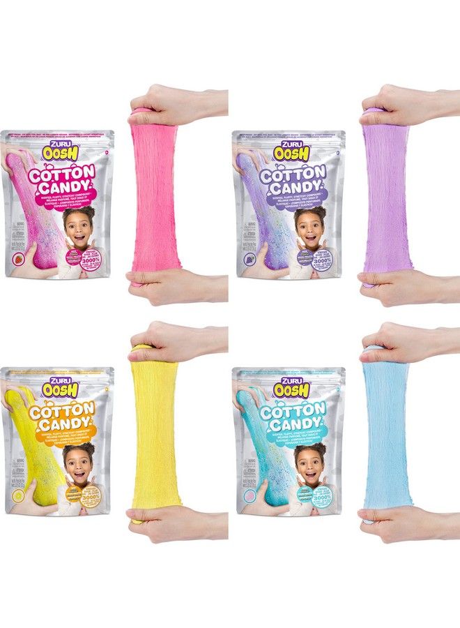 ZURU Oosh Oosh Cotton Candy Small Foil Bag 30G (4 Pack) By Zuru Fluffy Slime Stretch Slime Grows 3000% In Size Slime For Girls And Kids - Image 1