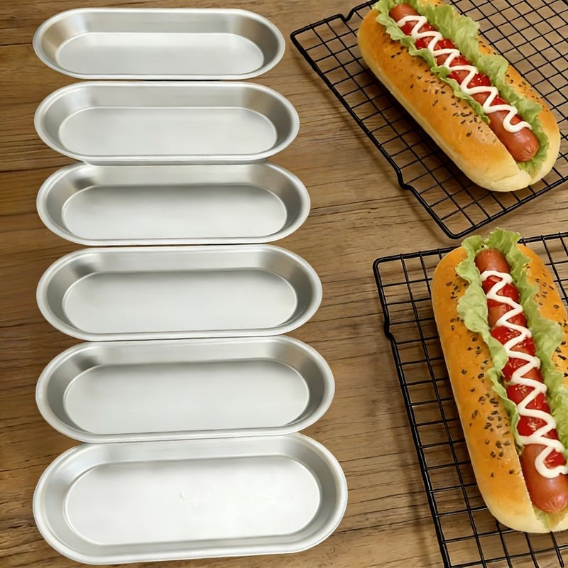 6 Pcs 7 Inch Loaf Pan Baking Molds Non Stick Aluminum Dishwasher Safe - Image 1