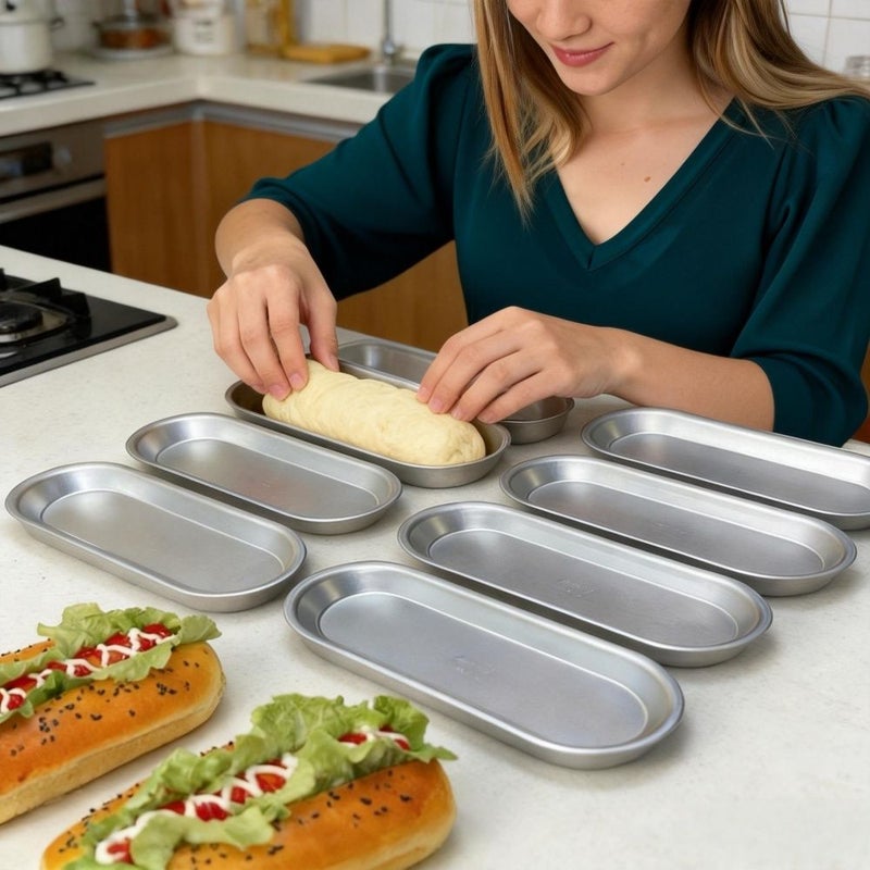 6 Pcs 7 Inch Loaf Pan Baking Molds Non Stick Aluminum Dishwasher Safe - Image 4