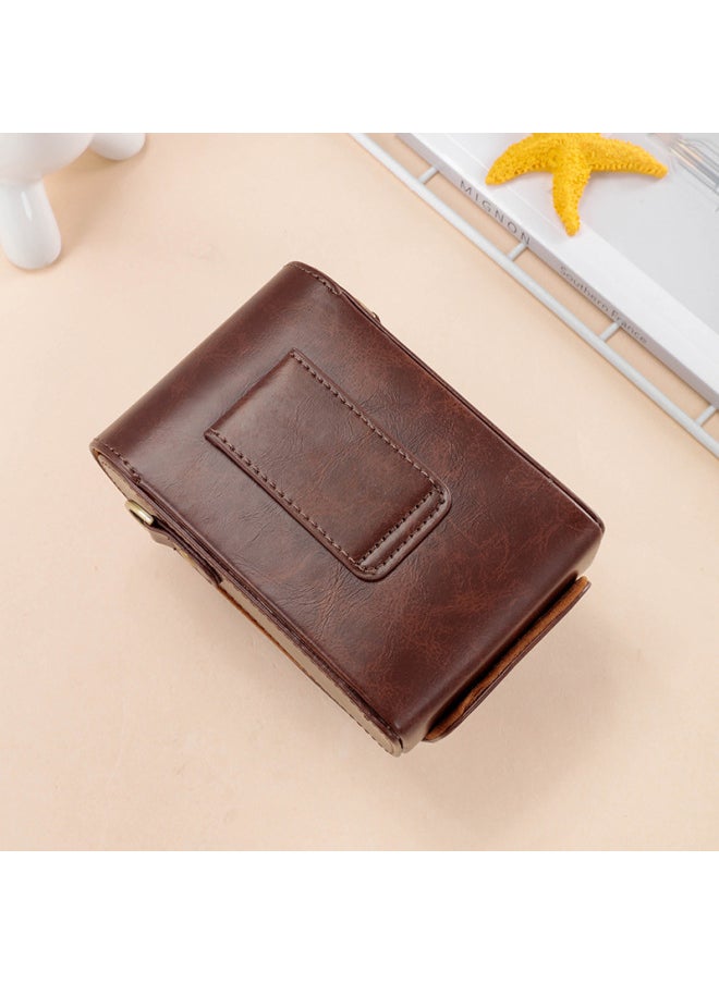 Fuji X100VI Camera Bag X100 X100S X100T X100F X100V Camera Case Leather Case Protective Case-Dimensions: Vertical Coffee (including Shoulder Strap)