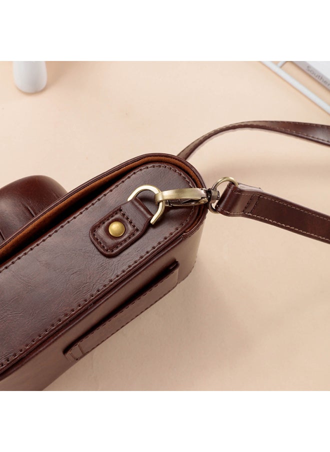 Fuji X100VI Camera Bag X100 X100S X100T X100F X100V Camera Case Leather Case Protective Case-Dimensions: Vertical Coffee (including Shoulder Strap)