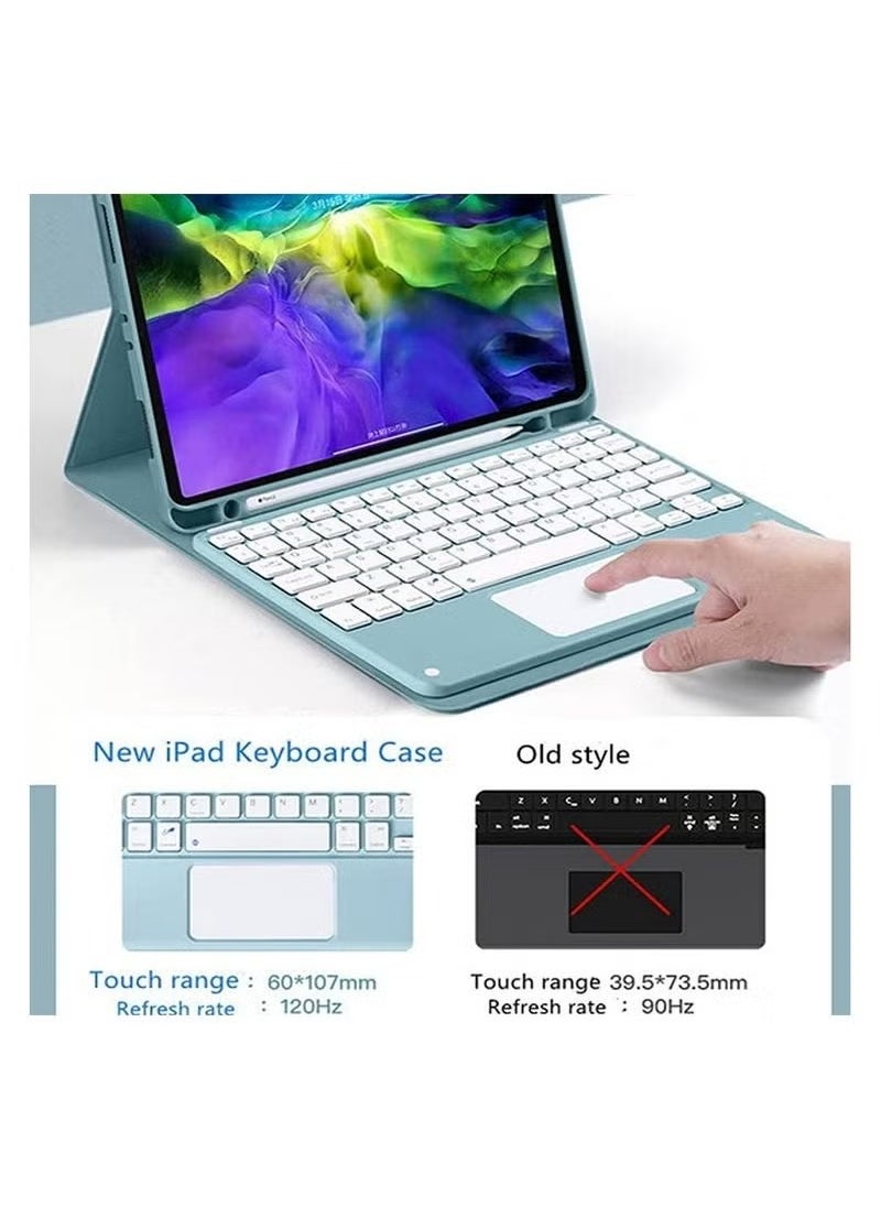 TIGER - Samsung Galaxy Tab A9 (X110) Touchpad Keyboard Case – Slim Magnetic Detachable Bluetooth Keyboard with Built-in Trackpad | Lightweight Folio Stand Cover | Auto Sleep/Wake | Full Body Protection | Ideal for Work, Study, and Travel | 8.7 Inch – Black - Image 1