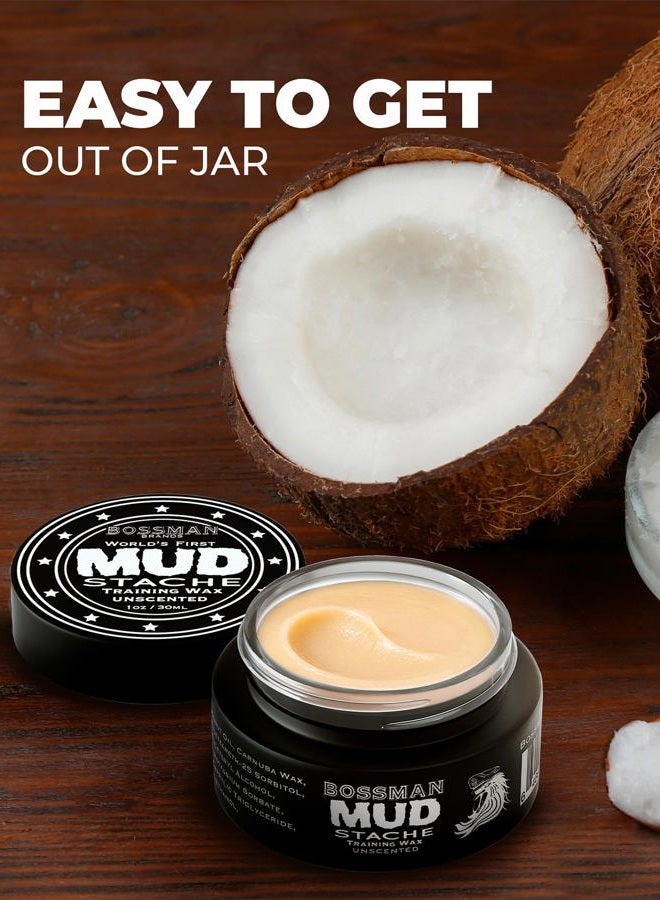bossman MUDstache Unscented Mustache Wax – Grooming Christmas Gifts for Men - No Pull - Spreads Easy for a Strong Non-Tacky 24 hr Hold - Tame, Train and Style - Moustache Wax for Men (1oz) - Image 5