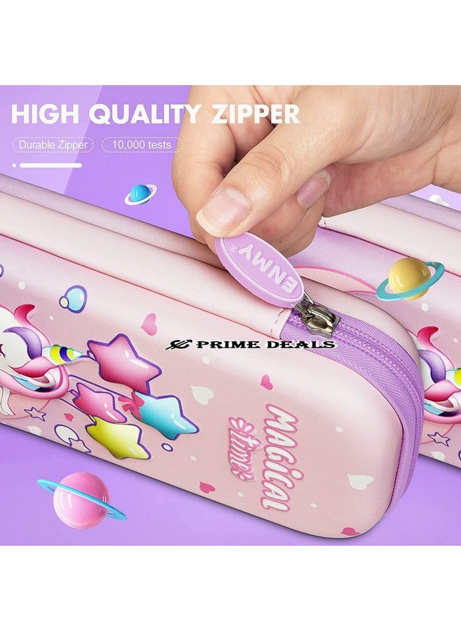 Prime Deals - PRIME DEALS 3D Cover Eva Pencil Case Large Capacity Pencil Pouch Bag Compass School Pouch Organizer Premium Stylish Pen Holder Pouch, Stationery Box, Cosmetic Pouch Bag - Canvas, Multicolor - Image 1