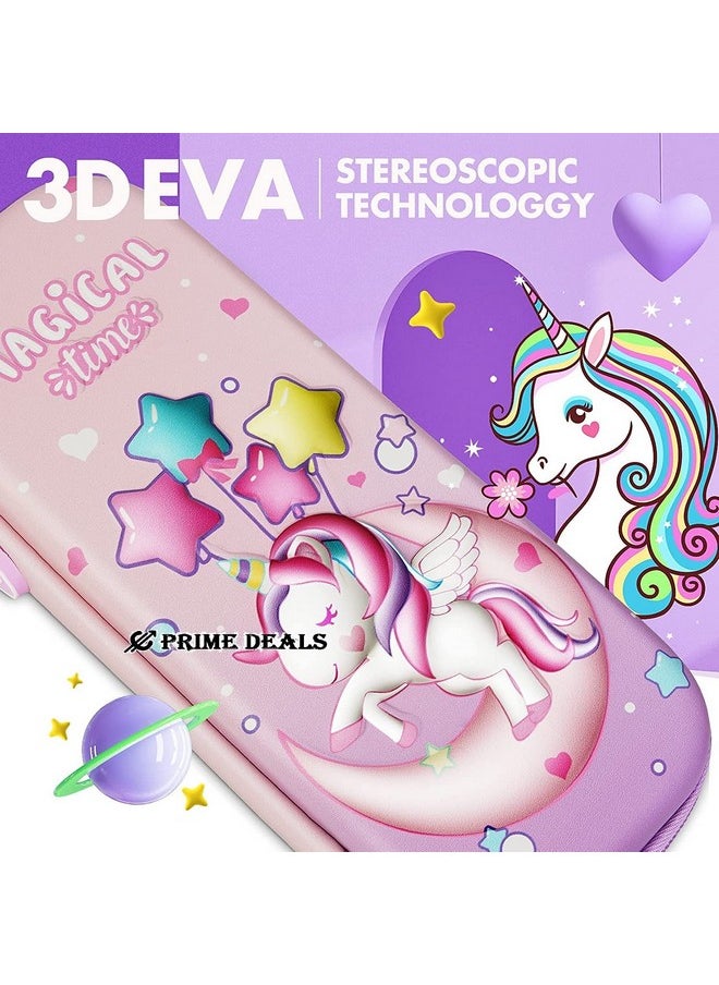 Prime Deals - PRIME DEALS 3D Cover Eva Pencil Case Large Capacity Pencil Pouch Bag Compass School Pouch Organizer Premium Stylish Pen Holder Pouch, Stationery Box, Cosmetic Pouch Bag - Canvas, Multicolor - Image 1