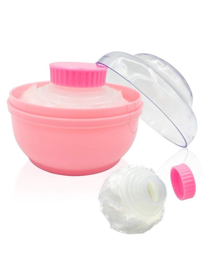 Aurasin Storage Body Powder Container Large 3.15" Fluffy Body Afterbath Powder Case Baby Care Face Body Villus Powder Puff Box Makeup Cosmetic Talcum Powder Container With Hand Holder (Lightcoral) - Image 2