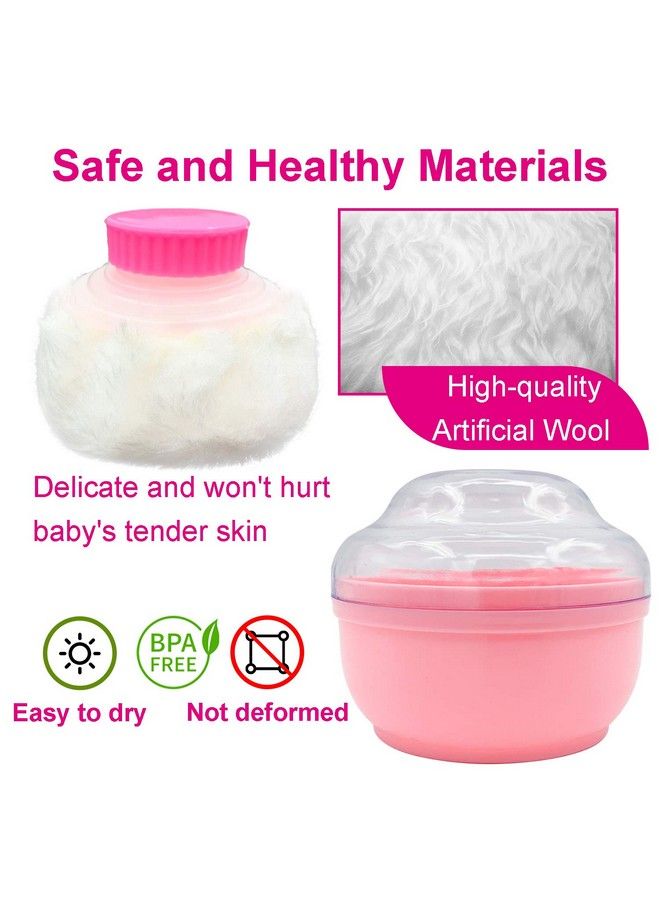 Aurasin Storage Body Powder Container Large 3.15" Fluffy Body Afterbath Powder Case Baby Care Face Body Villus Powder Puff Box Makeup Cosmetic Talcum Powder Container With Hand Holder (Lightcoral) - Image 5
