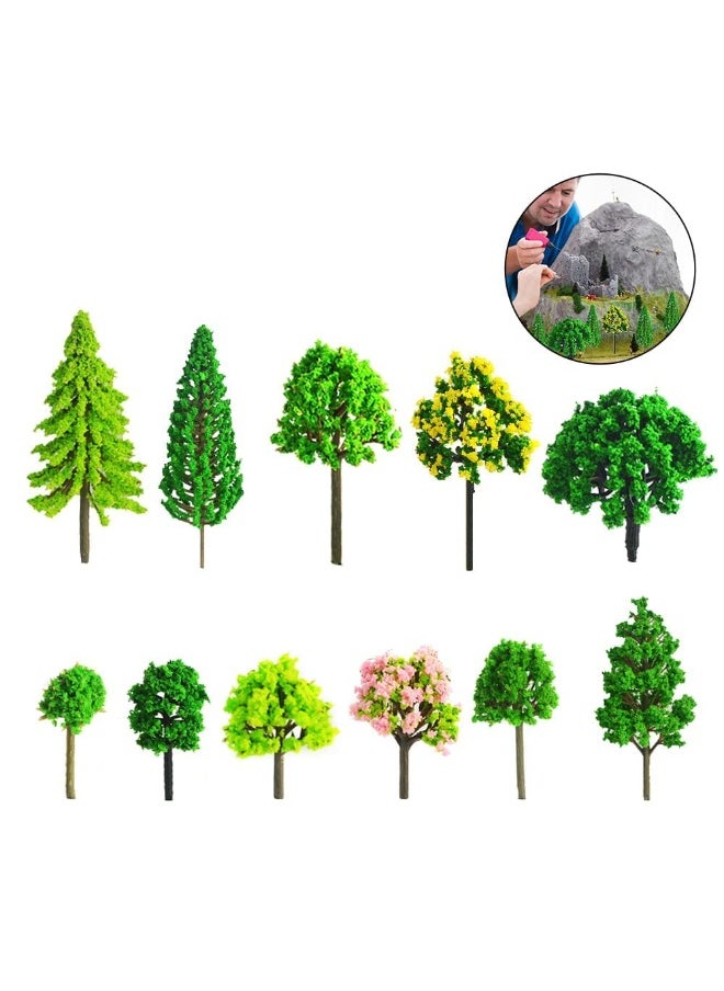 KOWVOWZ 55pcs Mini Model Trees Model Train Scenery Mixed Miniature Trees Artificial Wargame Trees Model Railroad Scenery Diorama Supplies Scenery Landscape  - Image 3