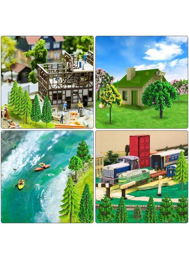 KOWVOWZ 55pcs Mini Model Trees Model Train Scenery Mixed Miniature Trees Artificial Wargame Trees Model Railroad Scenery Diorama Supplies Scenery Landscape  - Image 5