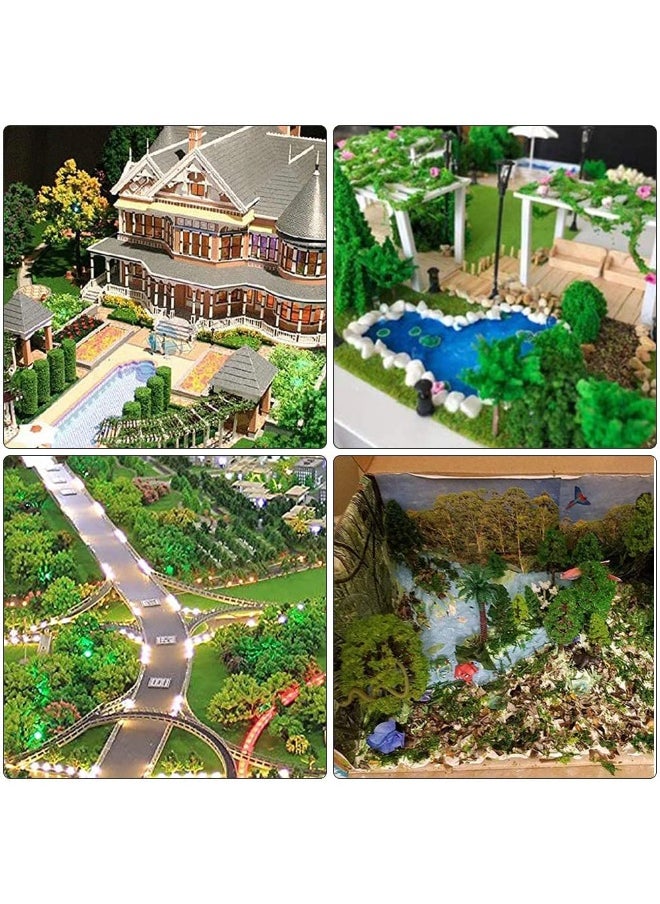 KOWVOWZ 55pcs Mini Model Trees Model Train Scenery Mixed Miniature Trees Artificial Wargame Trees Model Railroad Scenery Diorama Supplies Scenery Landscape  - Image 4