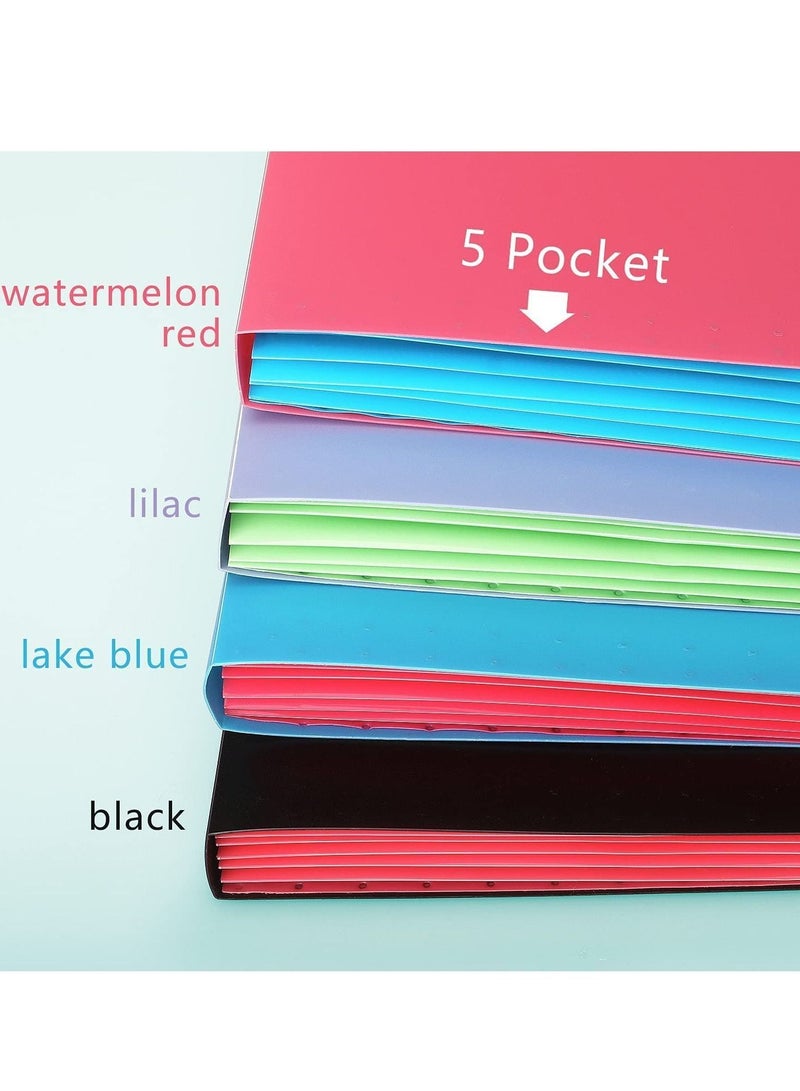 XiuWoo Expanding File Folders, 2 Pack Plastic Letter A4 Paper Organizer Folder with Labels Snap Closure, Cute Folders 5 Pockets for School Home Work Office - Image 4