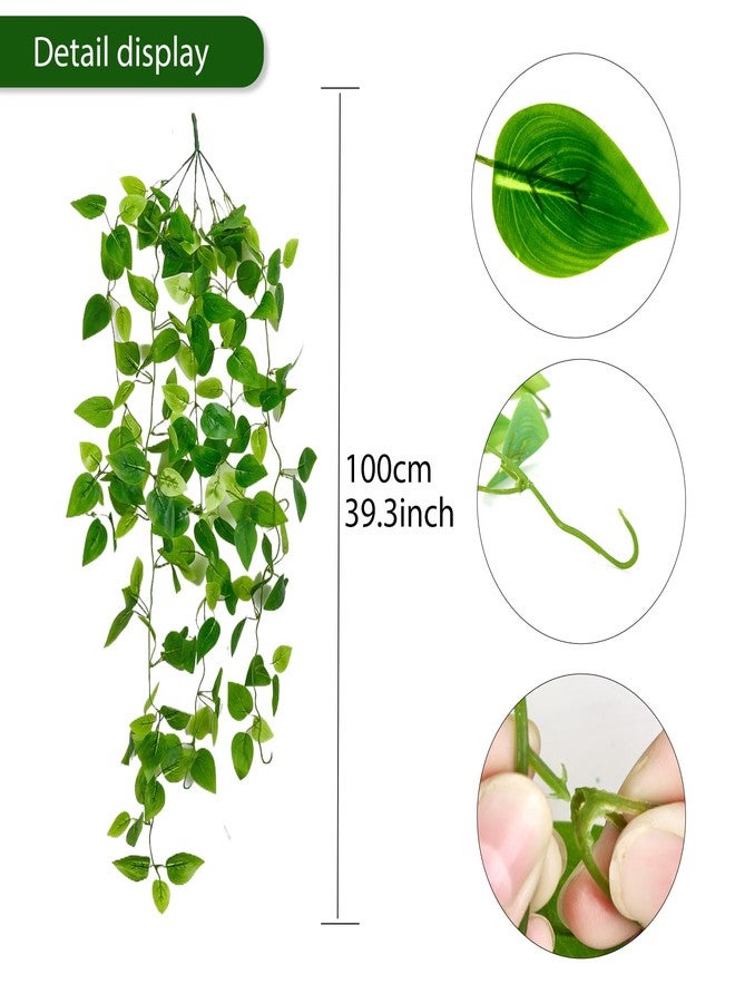 Freyalife 2pcs Fake Hanging Plants for Room Decor, Artificial Ivy Vines for Home Wall Bathroom Living Aesthetic Kitchen Office Patio Bookshelf, Indoor, Outdoor Decor(No Basket) - Image 2