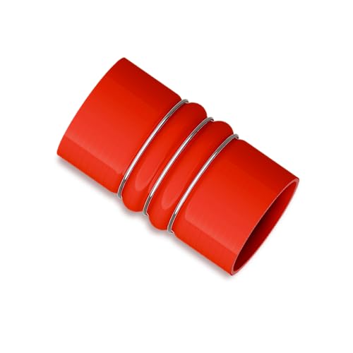 Endure 3.5"(89mm) Silicone Charge Air Cooler Hose, 4-Ply Reinforced Heavy Duty Intercooler CAC Hose, Length 6.3"(160mm), Thickness 0.2"(5mm) - Red - Image 1