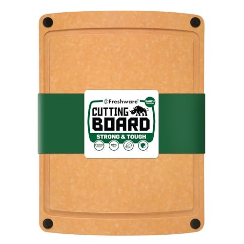 Freshware Cutting Board for Kitchen Wood Cutting Board with Juice Grooves Dishwasher Safe NonPorous BPA Free Medium Cutting Boards 15 x 1125inch Natural Slate - Image 1