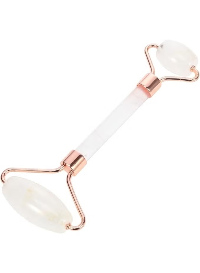 Double-sided crystal jade face massager, white gold - Image 3