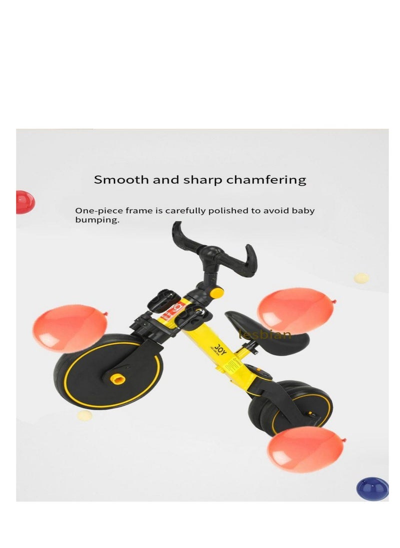 PENG GENERAL 3-in-1 Convertible Kids Tricycle Balance Bike (Yellow)  - Image 3