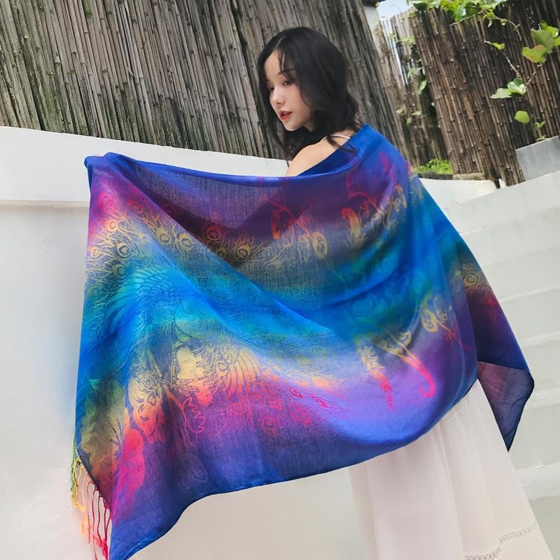 WMM Fashion Women's Silk Scarf Luxury Satin Shawl Wraps pink - Image 4
