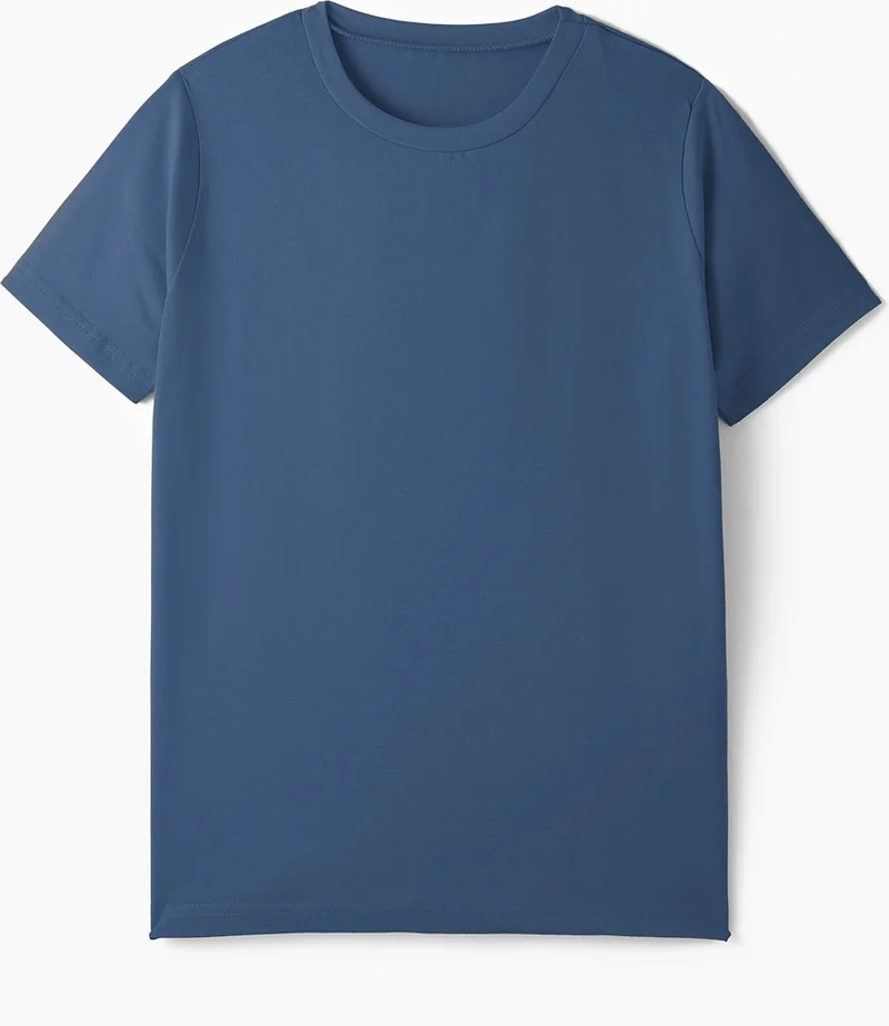 JUNE Unisex Kids Pack Short Sleeve 2-Pack Plain T-Shirt