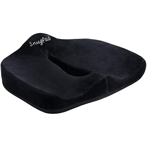 SnugPad Orthopedic Coccyx Memory Foam Seat Cushion for Office Chair Sciatica Tailbone Pain Back Pain Relief Sitting Pillows for Truck Driver Cars Front Seats Pillow Wheelchair Kitchen Chairswith with - Image 1