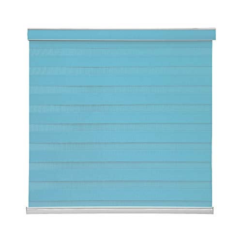 ZEBRA BLINDS Polyester Curtain Blinds for Windows and Doors with Dual Shade, Horizontal Stripes, Sheer and Solid Fabric, Light Control/Blackout Blinds, Waterproof (Blue) Width 50XHEIGHT 130CM - Image 4