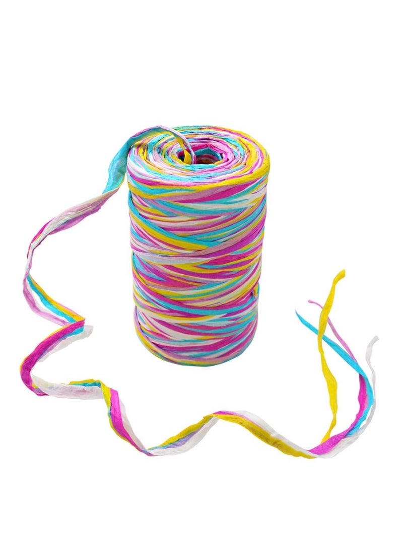 Zikra Colored Paper String Raffia Ribbon Craft Ribbon Packing Paper Twine Raffia Yarn Paper Ribbon for Valentine Box Wrapping Party Festival Holiday Wedding Decor - Image 1