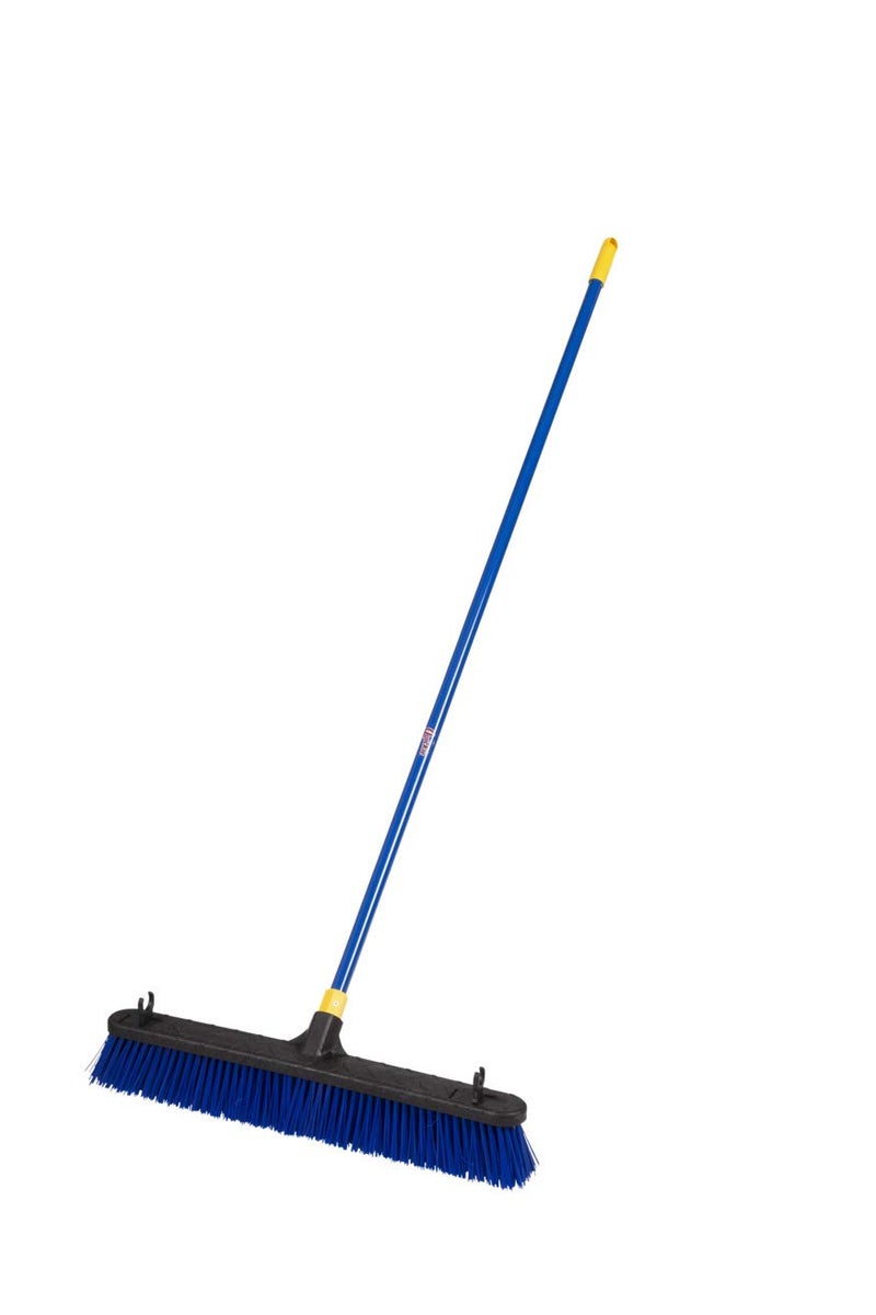 Quickie 5992 24Inch Knockdown RoughSurface Push Broom with Steel Handle 2Pack Blue
