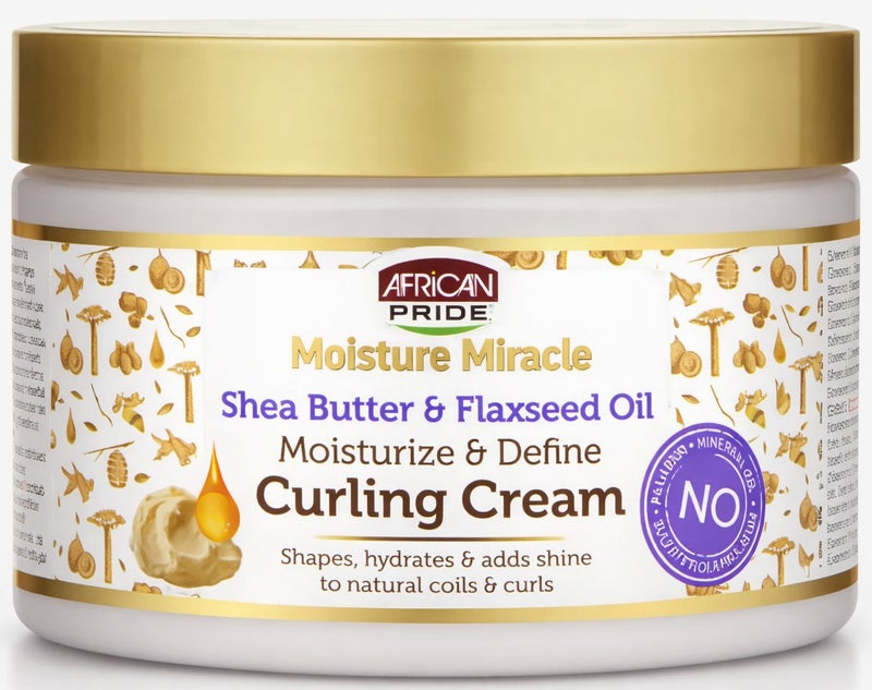 African Pride Moisture Miracle Curling Cream 340g – Shea Butter & Flaxseed Oil | Moisturize & Define Curls | Sulfate-Free - Image 1
