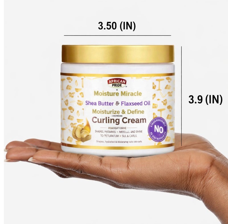 African Pride Moisture Miracle Curling Cream 340g – Shea Butter & Flaxseed Oil | Moisturize & Define Curls | Sulfate-Free - Image 5