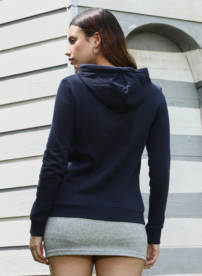 هودي نسائي كحلي سادة