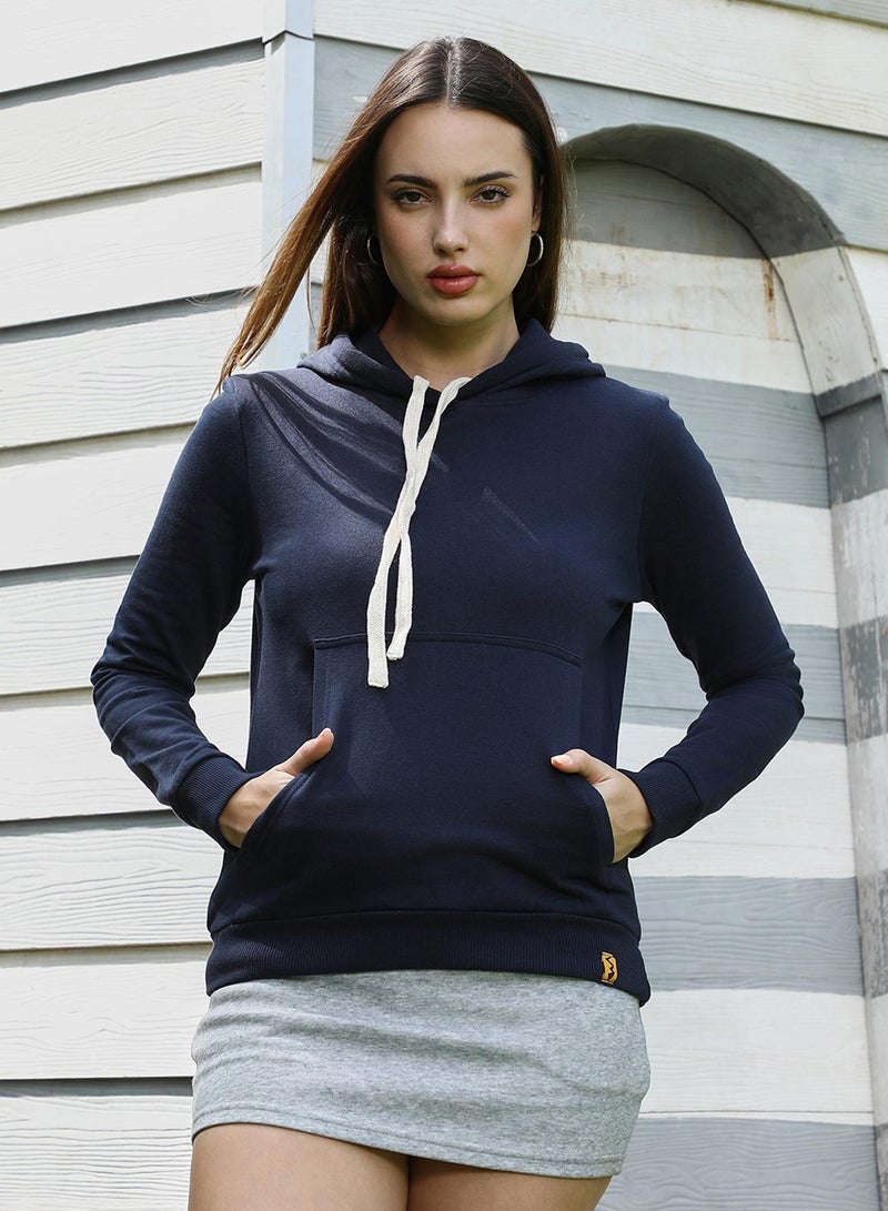 هودي نسائي كحلي سادة