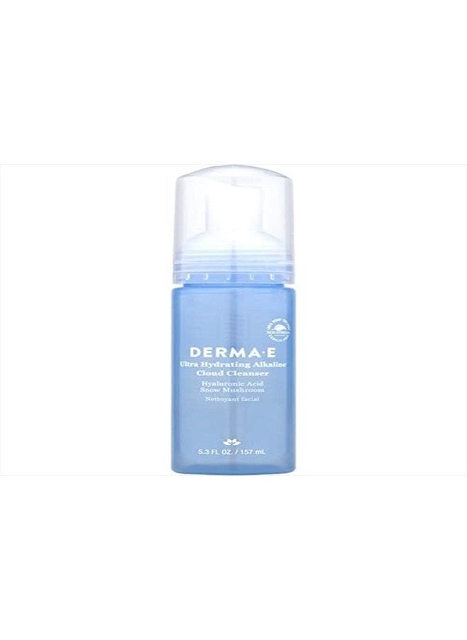derma-e - Ultra Hydrating Alkaline Cloud Cleanser – Gentle Foaming Face Wash with Hyaluronic Acid – Vegan Daily Facial Cleansing, 5.3 Oz - Image 1