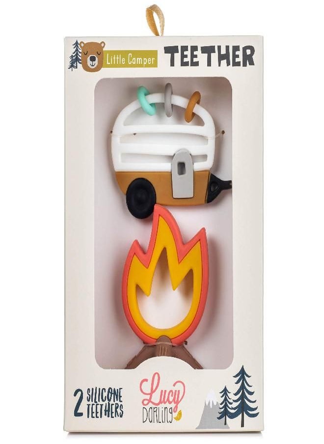 Lucy Darling - Lucy Darling Baby Teething Toys - Little Camper Silicone Baby Chew Toy For 0-6 And 0-12 Months - BPA Free Teethers For Babies - Soothe Babies Gums - 2 In 1 Pacifier And Teether - Image 1